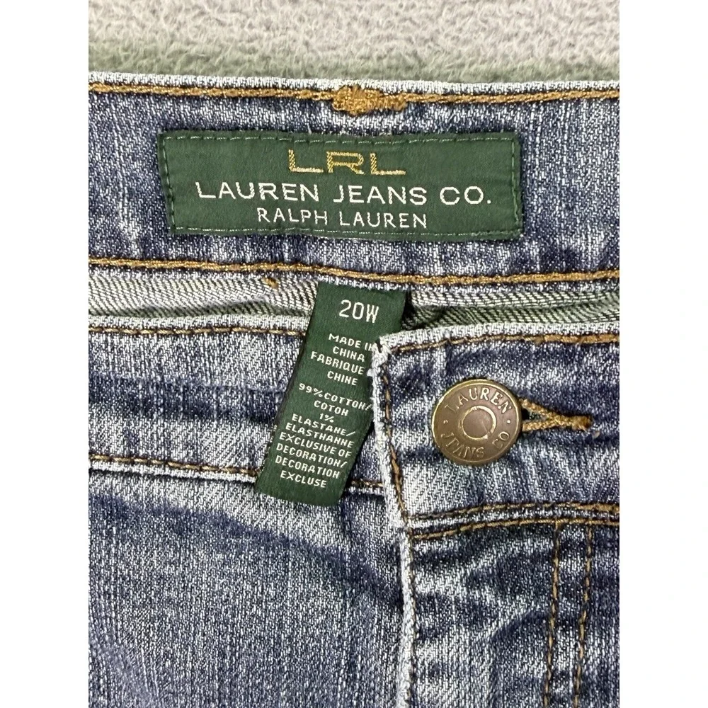 Lauren Ralph Lauren Jeans Womens 20W Plus‎ Blue Straight Classic High Rise Denim
